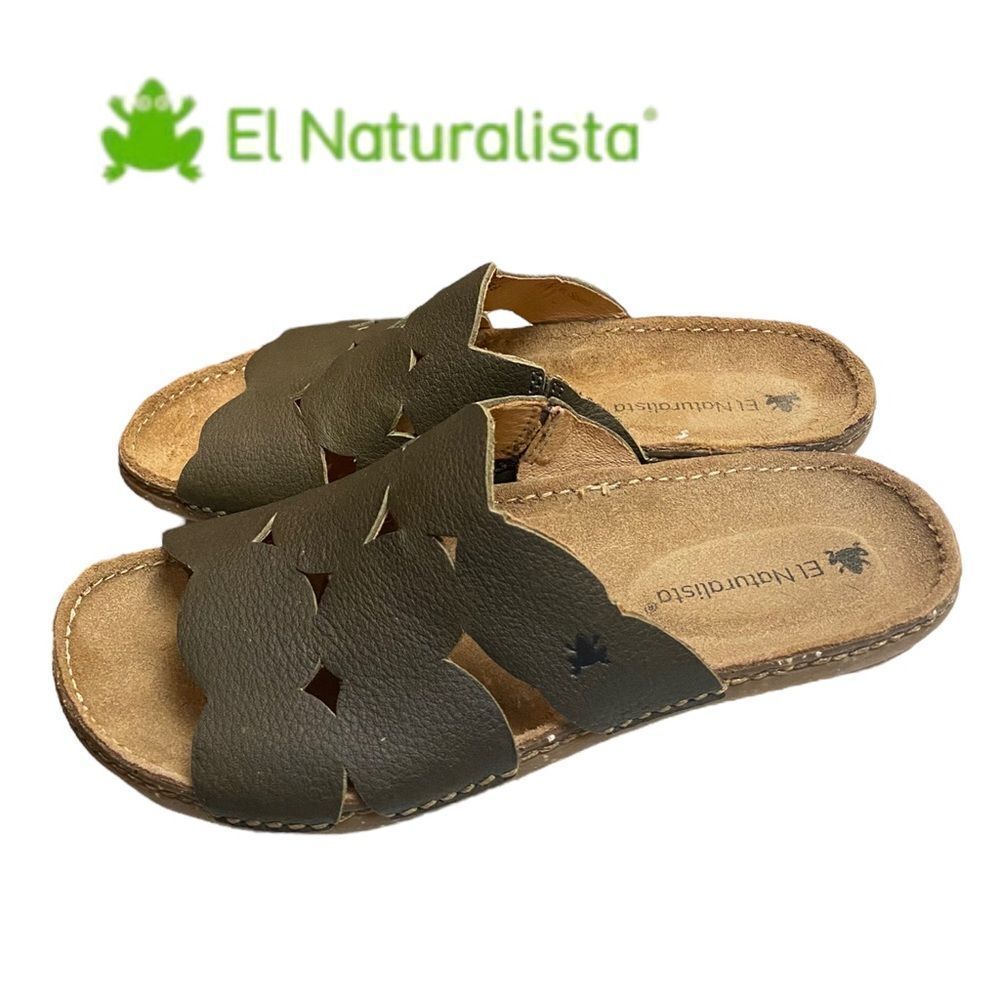 El Naturalista Women's Leather Slide Sandals NEW 36